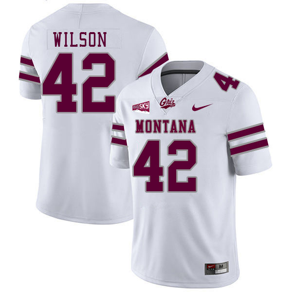 Montana Grizzlies #42 Riley Wilson College Football Jerseys Stitched Sale-White